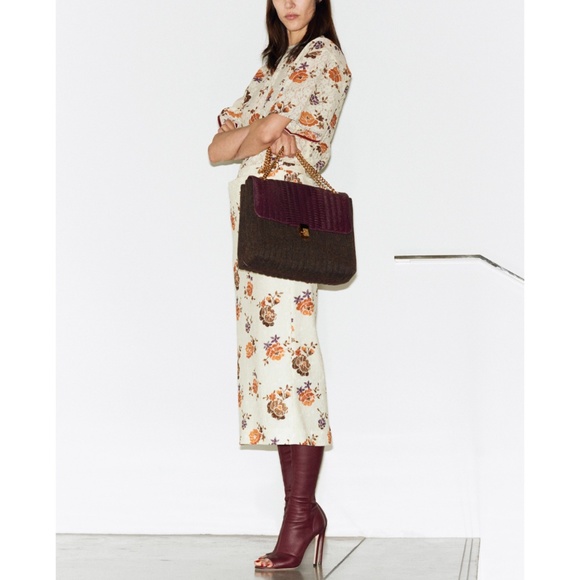Victoria Beckham PF19 Lace Shirt Dress with Flowers Press Sample Ivory Floral